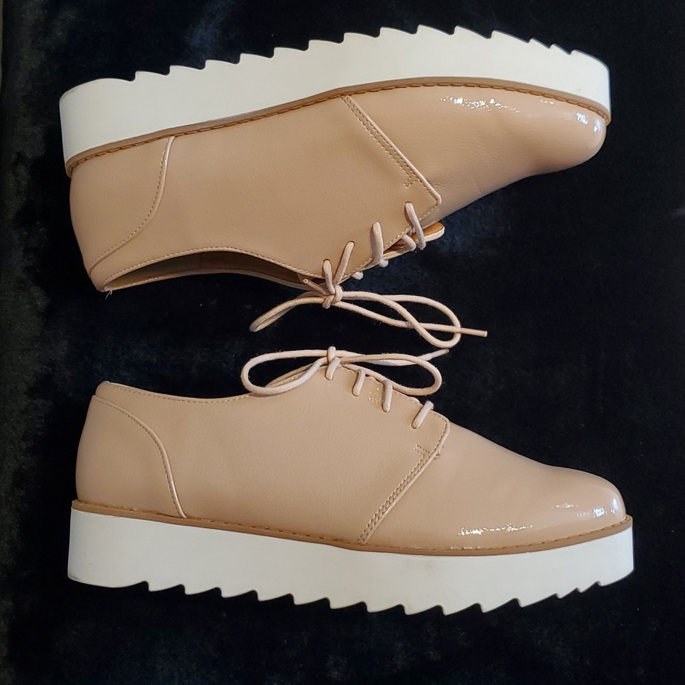Beige Oxford platform sneakers - Picture 4 of 7